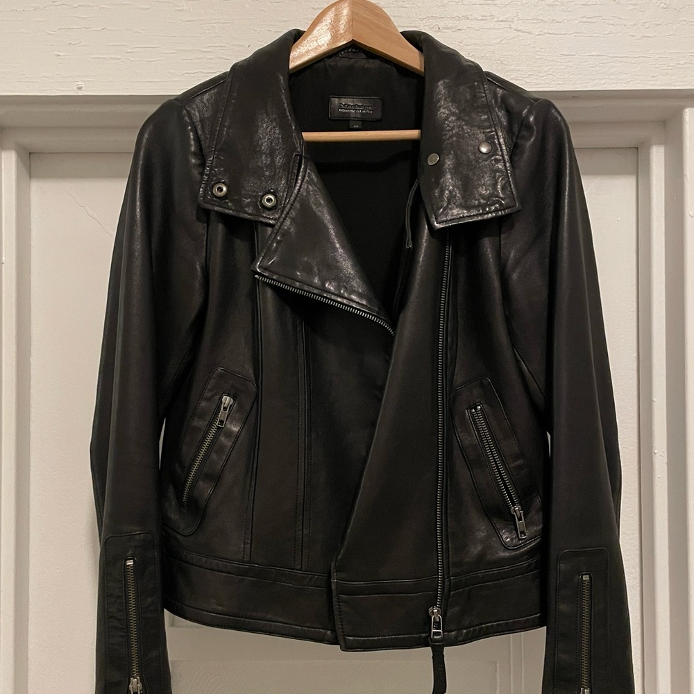 Mackage for Aritzia black leather biker jacket